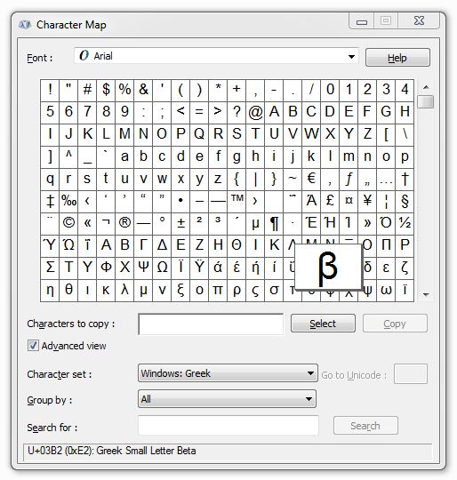 Character Map Utility